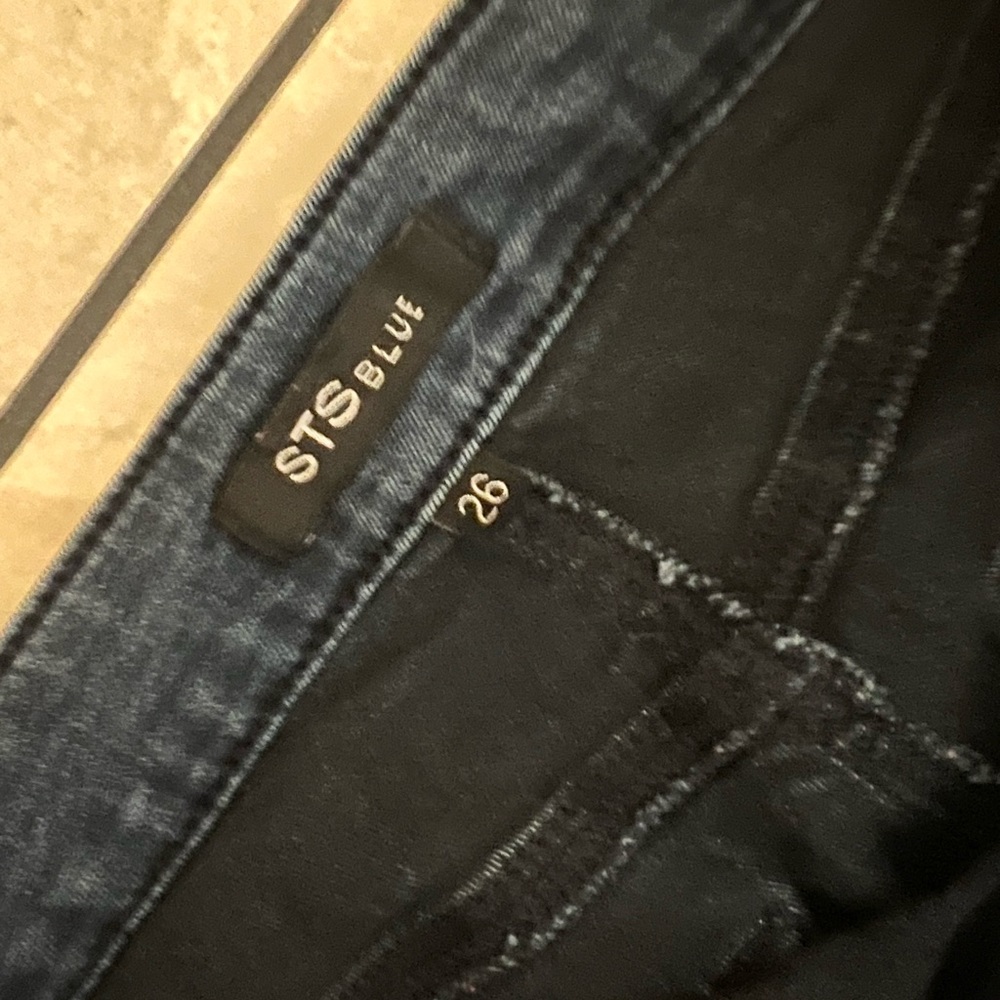 STS Blue Retro Buttoned Denim 60’s-70’s High Waist light distressed wash size 26 - Picture 4 of 4